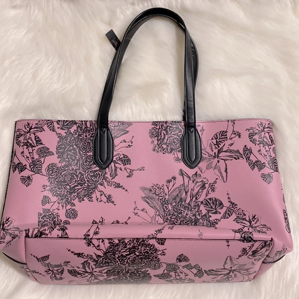 Victoria’s Secret Pink and Black Rose Tote NWT Excellent Condition - Picture 7 of 9